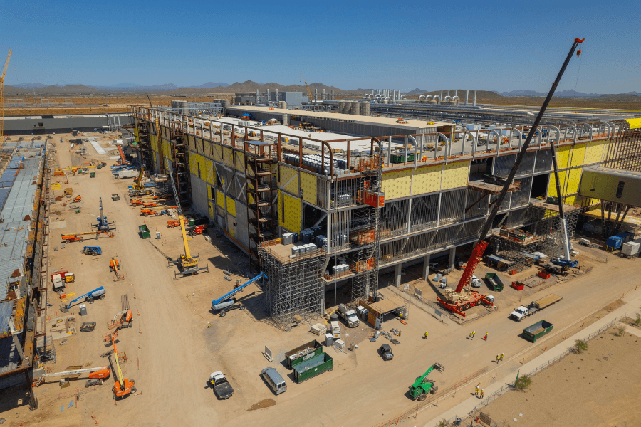 AI data center building construction site