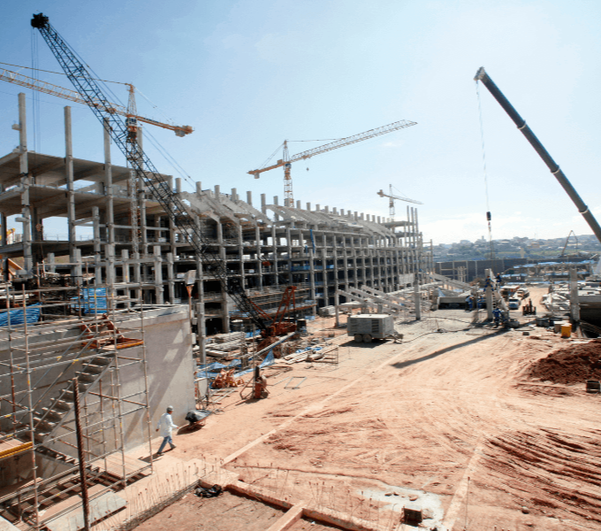 Sprint Mechanical crew performing industrial piping and construction work on an active job site.